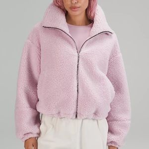 Brand NWT Lululemon Cinchable Fleece Zip-up in Pink Peony